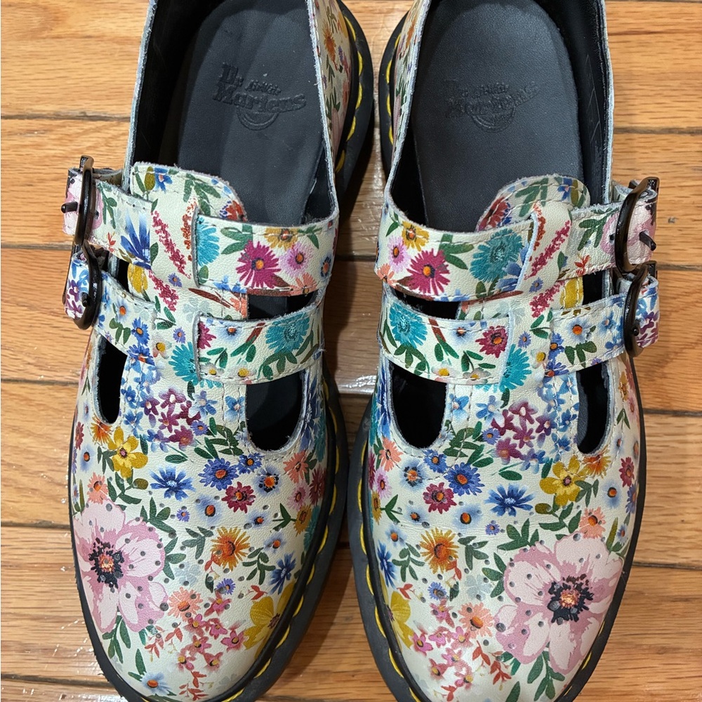 Dr. Martens Floral 8065 “Wanderlust” Floral Leather Mary Janes US Size 7l flower - Picture 2 of 9
